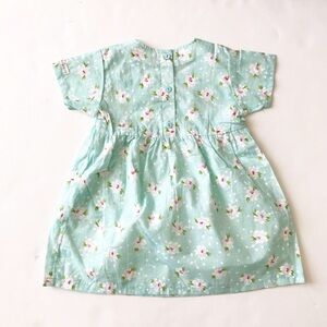 Vintage Floral print button front bow dress 3T